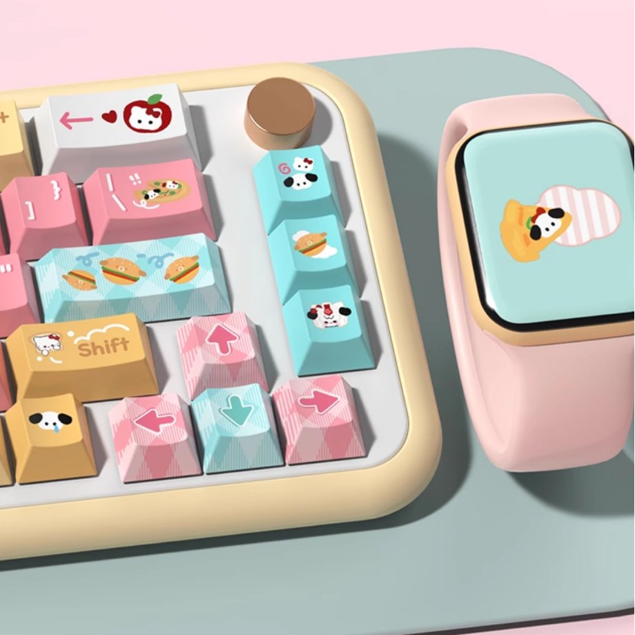 Bagel Pup Keycap Set - Cherry Profile Keycaps - TzunaBee