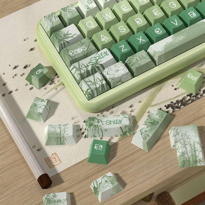 Bamboo Serenity Green Elegant Natural Plant Cherry Profile Keycap Set