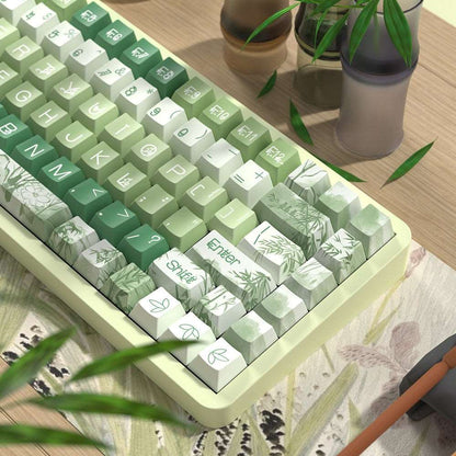 Bamboo Serenity Green Elegant Natural Plant Cherry Profile Keycap Set