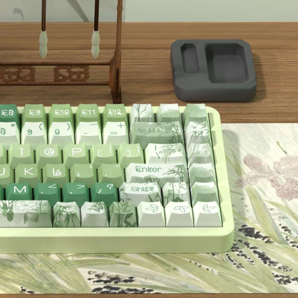 Bamboo Serenity Green Elegant Natural Plant Cherry Profile Keycap Set