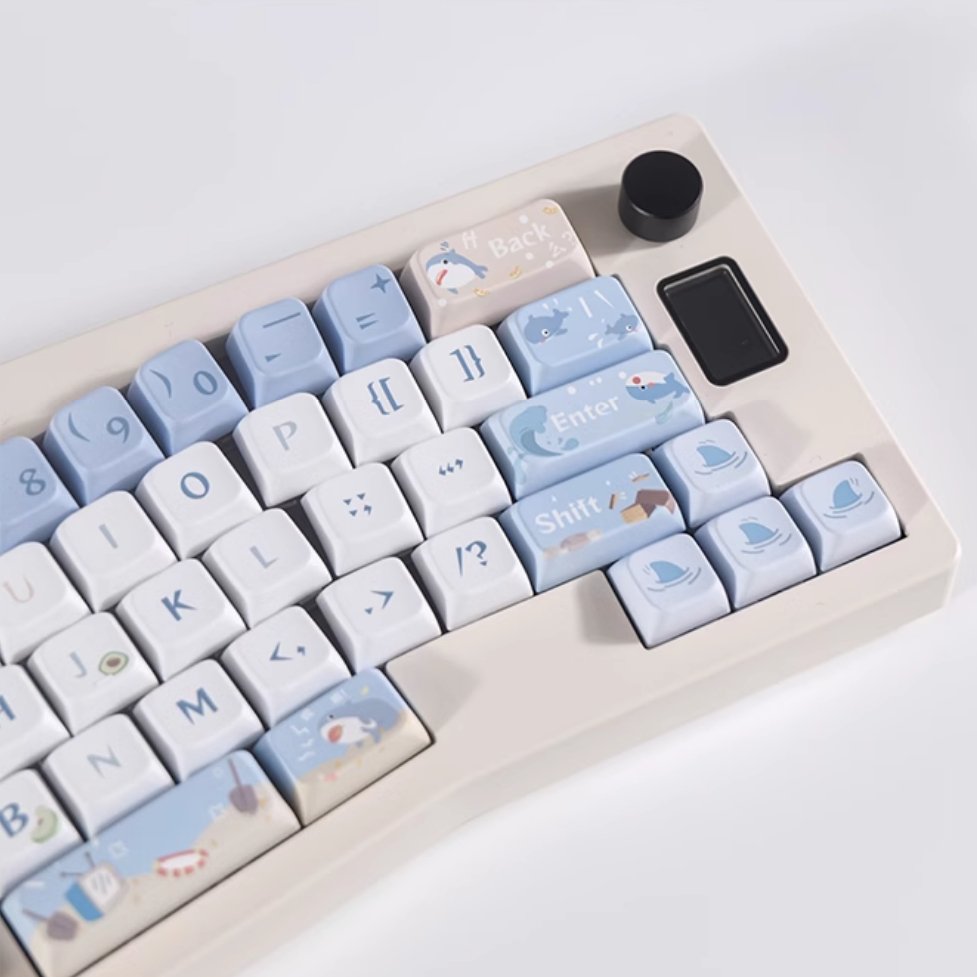 Blue Shark Keycap Set - MDA Profile Keycaps - TzunaBee