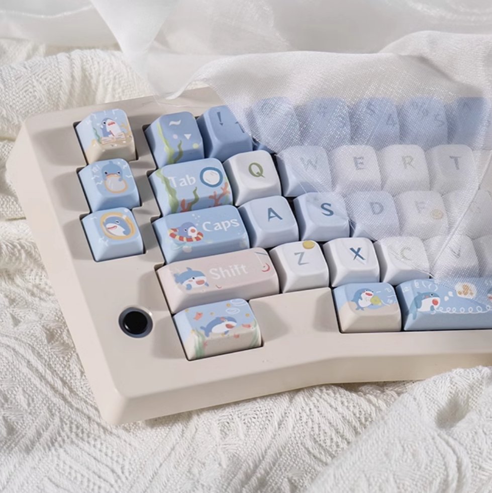 Blue Shark Keycap Set - MDA Profile Keycaps - TzunaBee