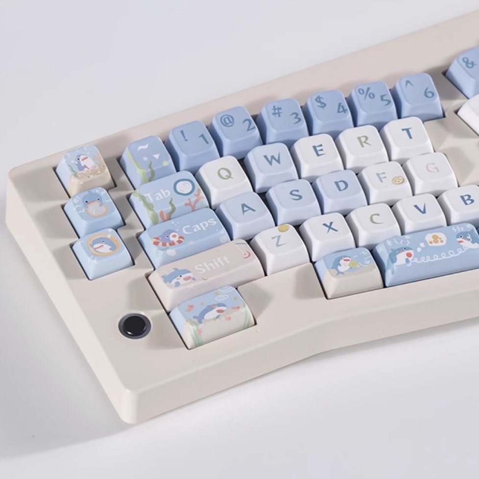 Blue Shark Keycap Set - MDA Profile Keycaps - TzunaBee