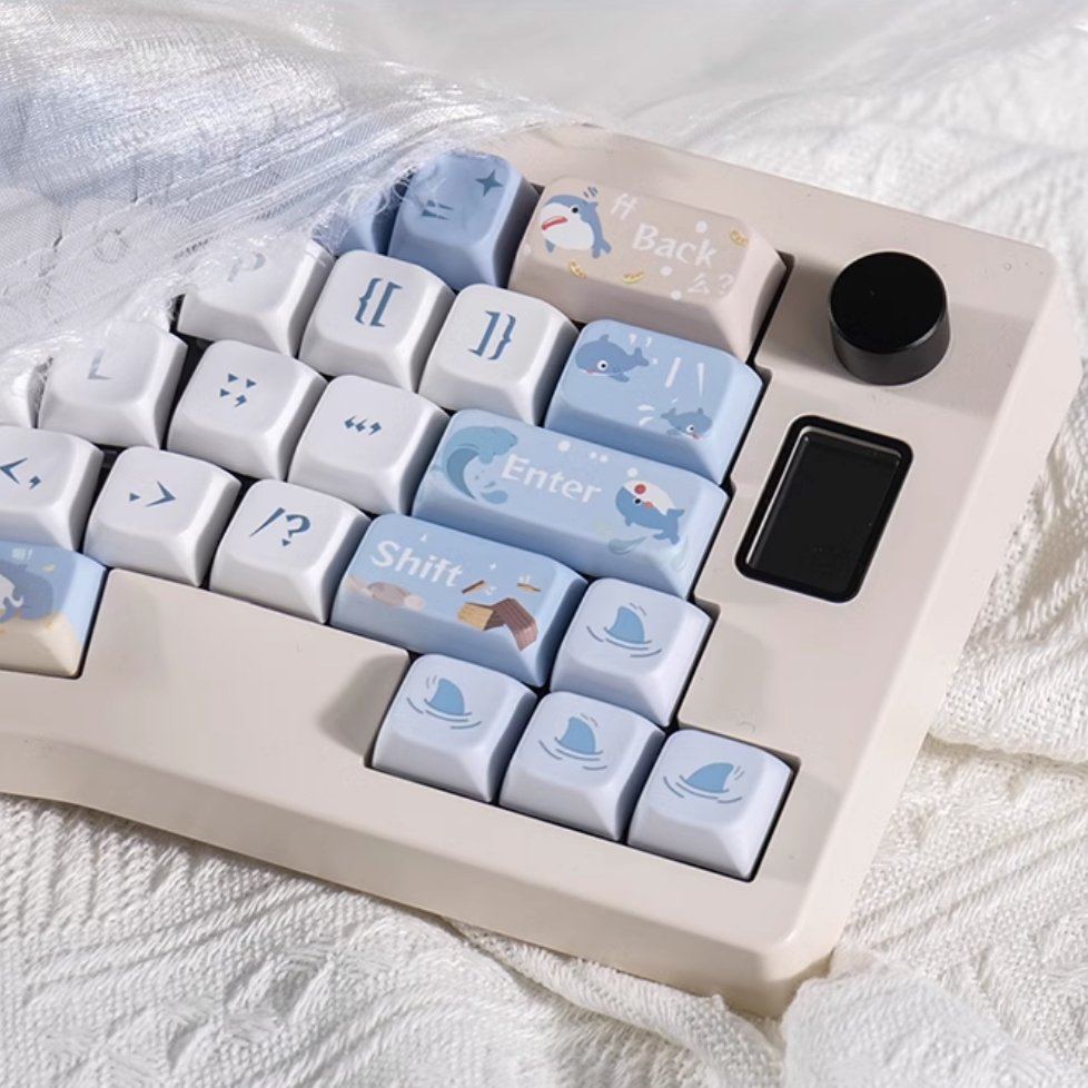 Blue Shark Keycap Set - MDA Profile Keycaps - TzunaBee