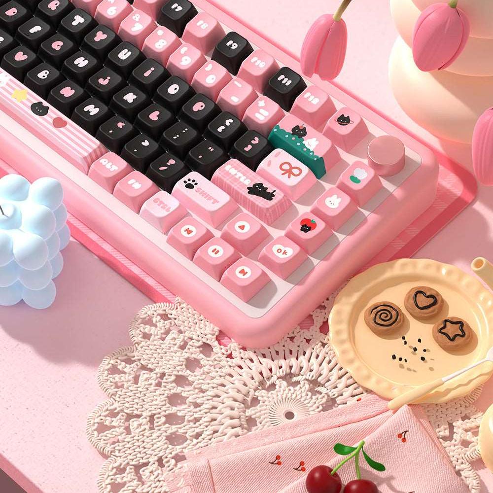 Bubblegum Whisker Keycap Set - MDA Profile Keycaps - TzunaBee