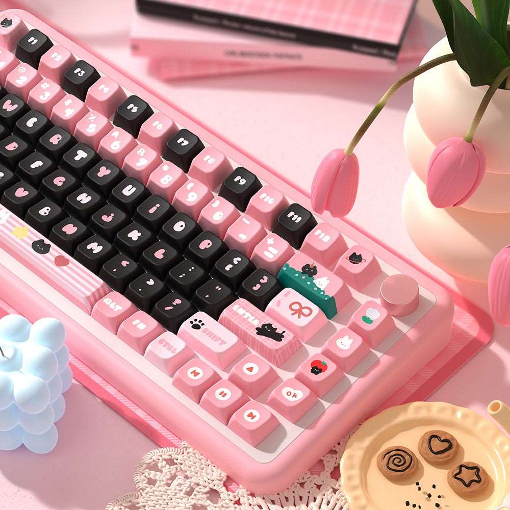 Bubblegum Whisker Keycap Set - MDA Profile Keycaps - TzunaBee