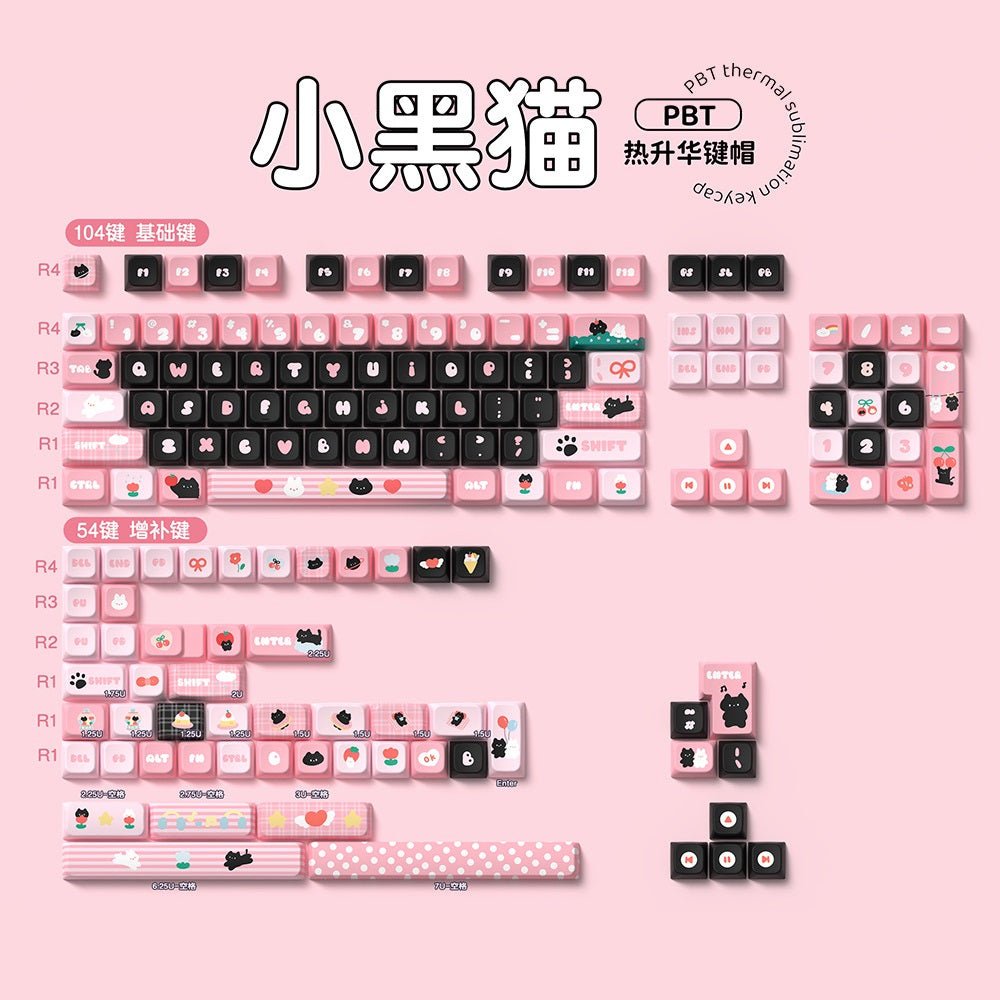 Bubblegum Whisker Keycap Set - MDA Profile Keycaps - TzunaBee