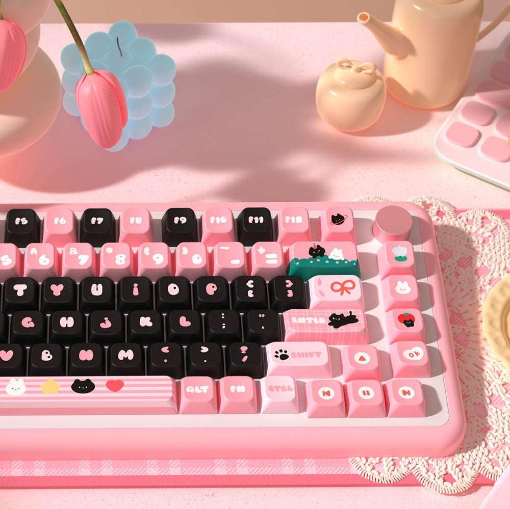 Bubblegum Whisker Keycap Set - MDA Profile Keycaps - TzunaBee