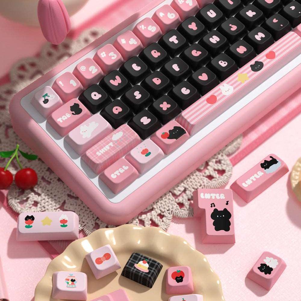 Bubblegum Whisker Keycap Set - MDA Profile Keycaps - TzunaBee