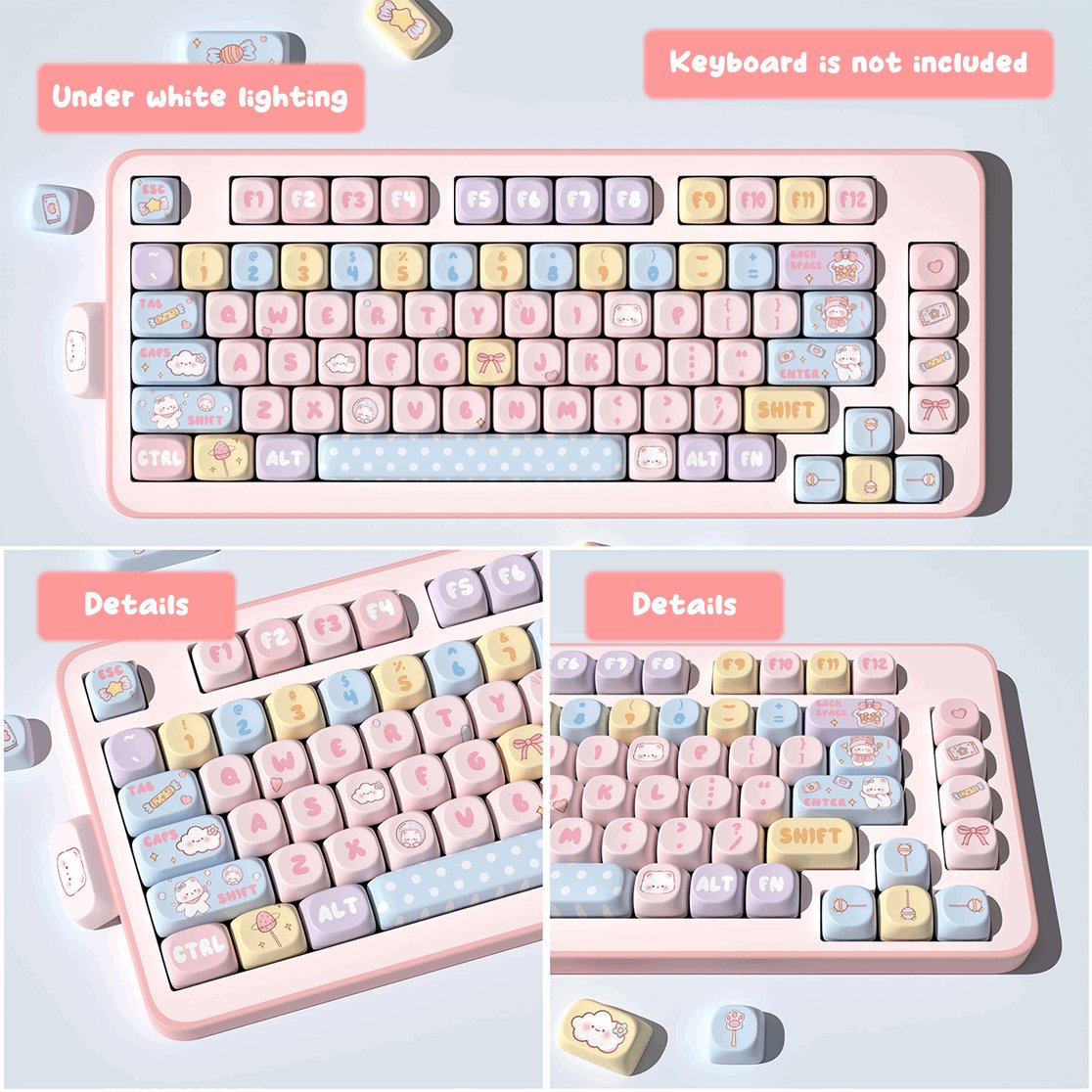 Candy Bear Keycap Set - MOA Profile Keycaps - TzunaBee