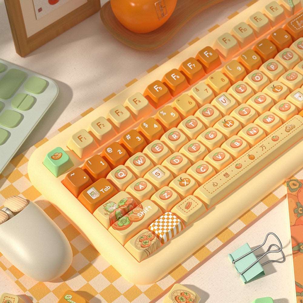 Poppy Orange Dye-Sub PBT Keycaps | 158 keys | MDA Profile | ANSI | ISO | Keycaps only