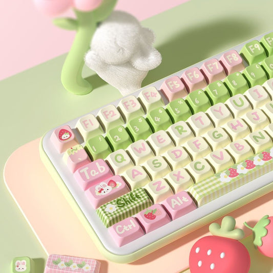 Strawberry Milk Bunny Keycap Set