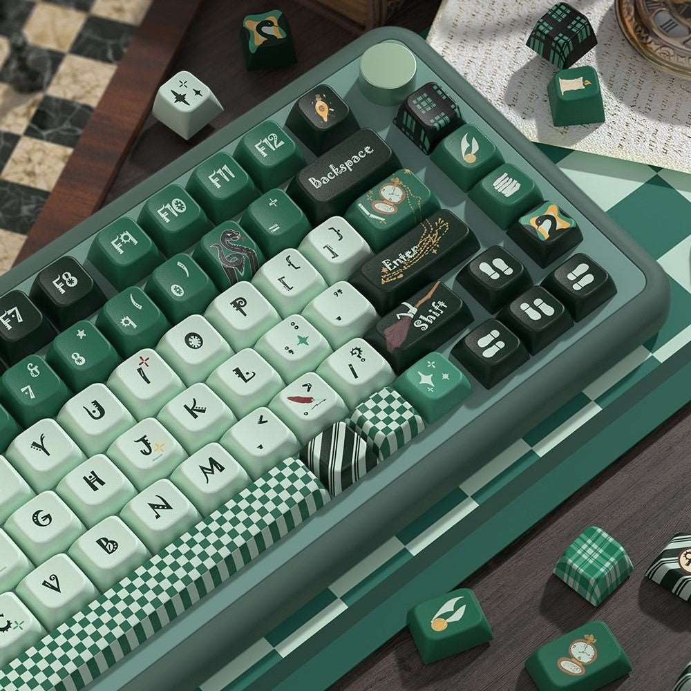 Slytherin Theme Dye-Sub PBT Keycaps | 158 keys | MDA Profile | ANSI | ISO | Keycaps only