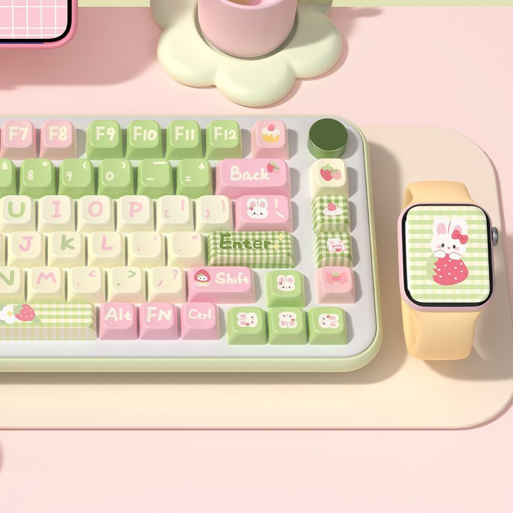 Strawberry Milk Bunny Keycap Set