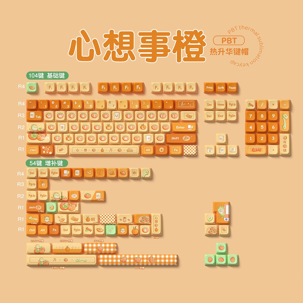 Poppy Orange Keycap Set