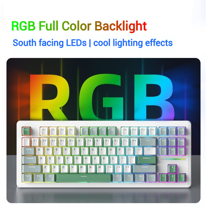 xinmeng m75 tri-mode wireless mechanical keyboard south facing LED RGB backlight