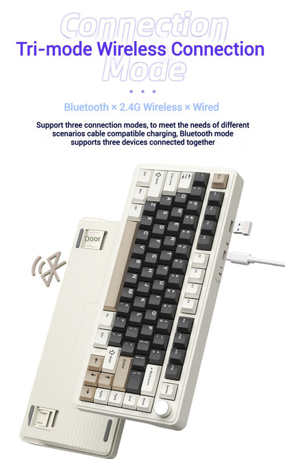 xinmeng m75 tri-mode wireless mechanical keyboard bluetooth 2.4g wireless wired